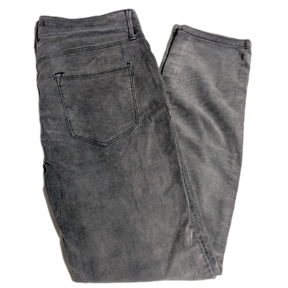 Free People W26 Mid-Rise Gray Corduroy Slim‎ Jeans Button Fly #61855